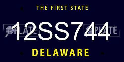 12SS744 Delaware License Plate