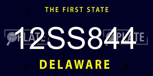12SS844 Delaware License Plate