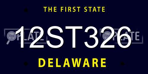 12ST326 Delaware License Plate