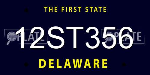 12ST356 Delaware License Plate