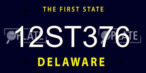 12ST376 Delaware License Plate