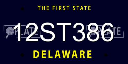 12ST386 Delaware License Plate