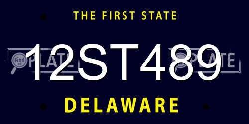 12ST489 Delaware License Plate