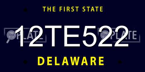 12TE522 Delaware License Plate