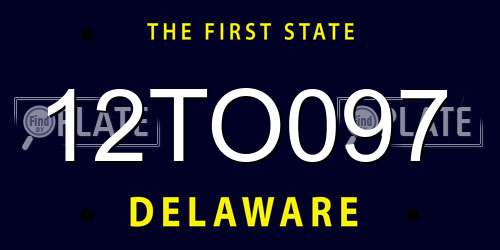 12TO097 Delaware License Plate