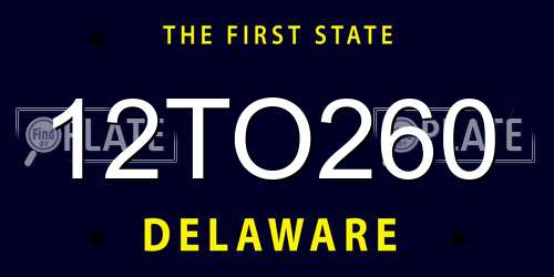 12TO260 Delaware License Plate
