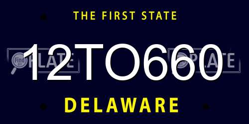 12TO660 Delaware License Plate