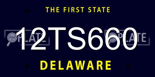 12TS660 Delaware License Plate