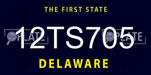 12TS705 Delaware License Plate