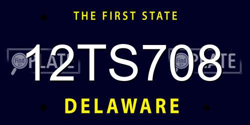12TS708 Delaware License Plate