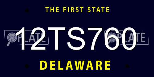 12TS760 Delaware License Plate