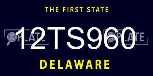 12TS960 Delaware License Plate