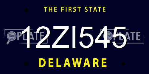 12ZI545 Delaware License Plate