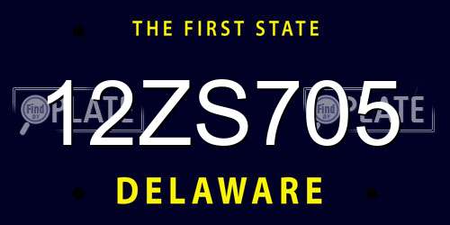 12ZS705 Delaware License Plate