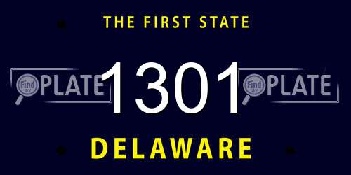 1301 Delaware License Plate