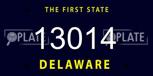 13014 Delaware License Plate