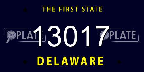 13017 Delaware License Plate