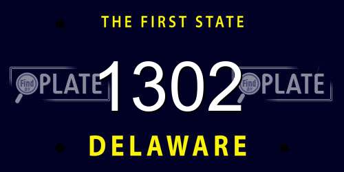 1302 Delaware License Plate