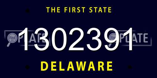 1302391 Delaware License Plate