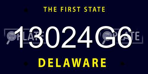 13024G6 Delaware License Plate