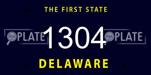1304 Delaware License Plate
