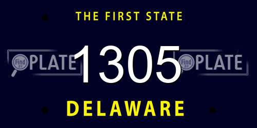 1305 Delaware License Plate