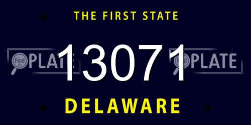 13071 Delaware License Plate