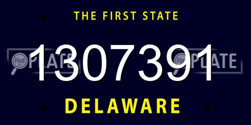 1307391 Delaware License Plate