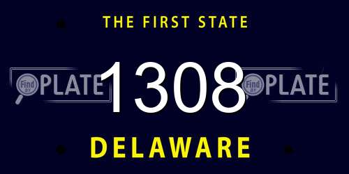 1308 Delaware License Plate