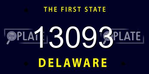 13093 Delaware License Plate