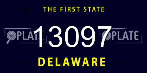 13097 Delaware License Plate