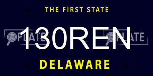 130REN Delaware License Plate
