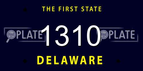 1310 Delaware License Plate