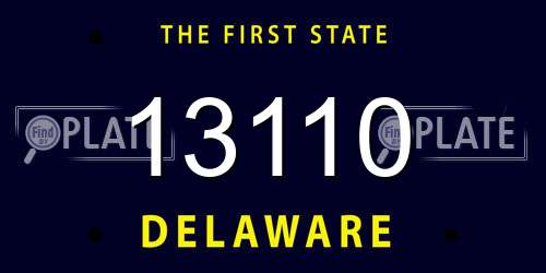 13110 Delaware License Plate