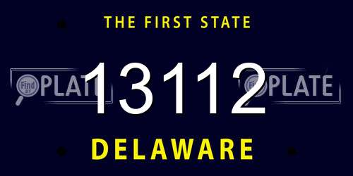 13112 Delaware License Plate