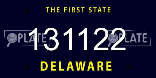 131122 Delaware License Plate
