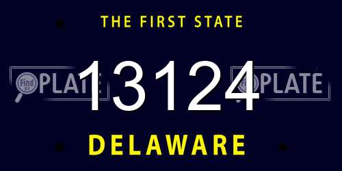 13124 Delaware License Plate