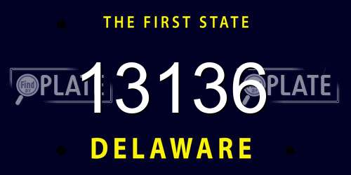 13136 Delaware License Plate