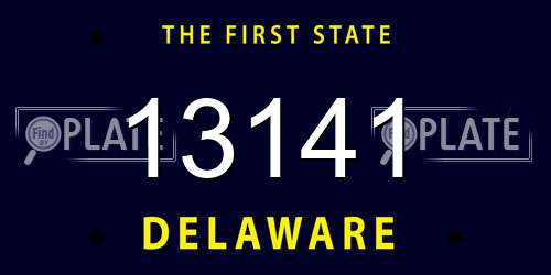 13141 Delaware License Plate