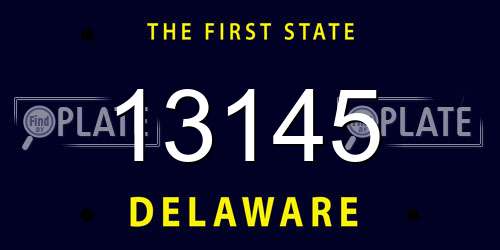 13145 Delaware License Plate