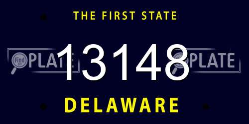 13148 Delaware License Plate