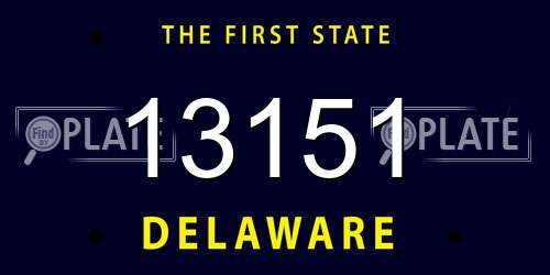 13151 Delaware License Plate