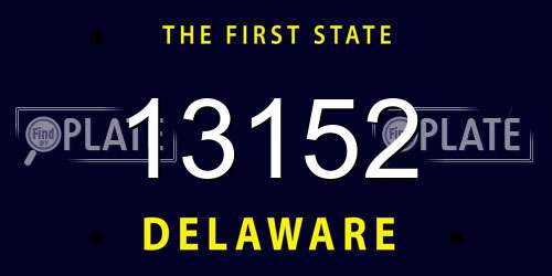 13152 Delaware License Plate