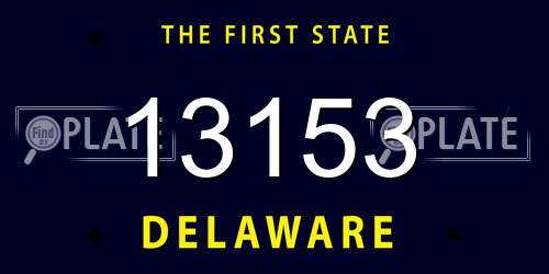 13153 Delaware License Plate