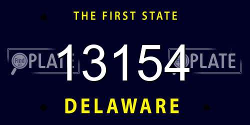 13154 Delaware License Plate