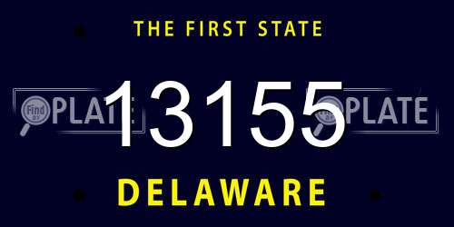 13155 Delaware License Plate