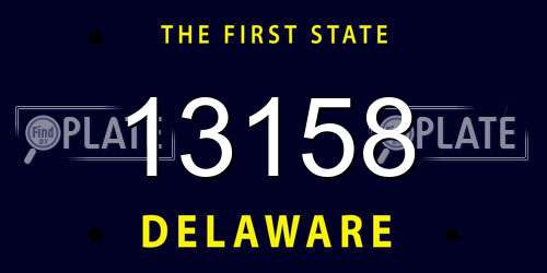 13158 Delaware License Plate