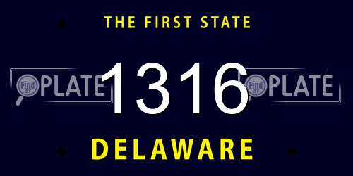 1316 Delaware License Plate