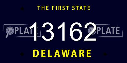 13162 Delaware License Plate