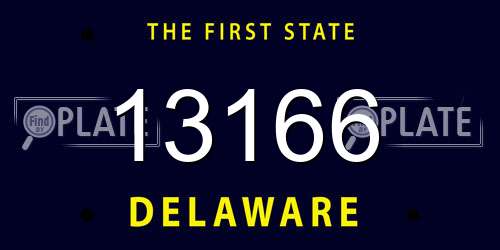 13166 Delaware License Plate